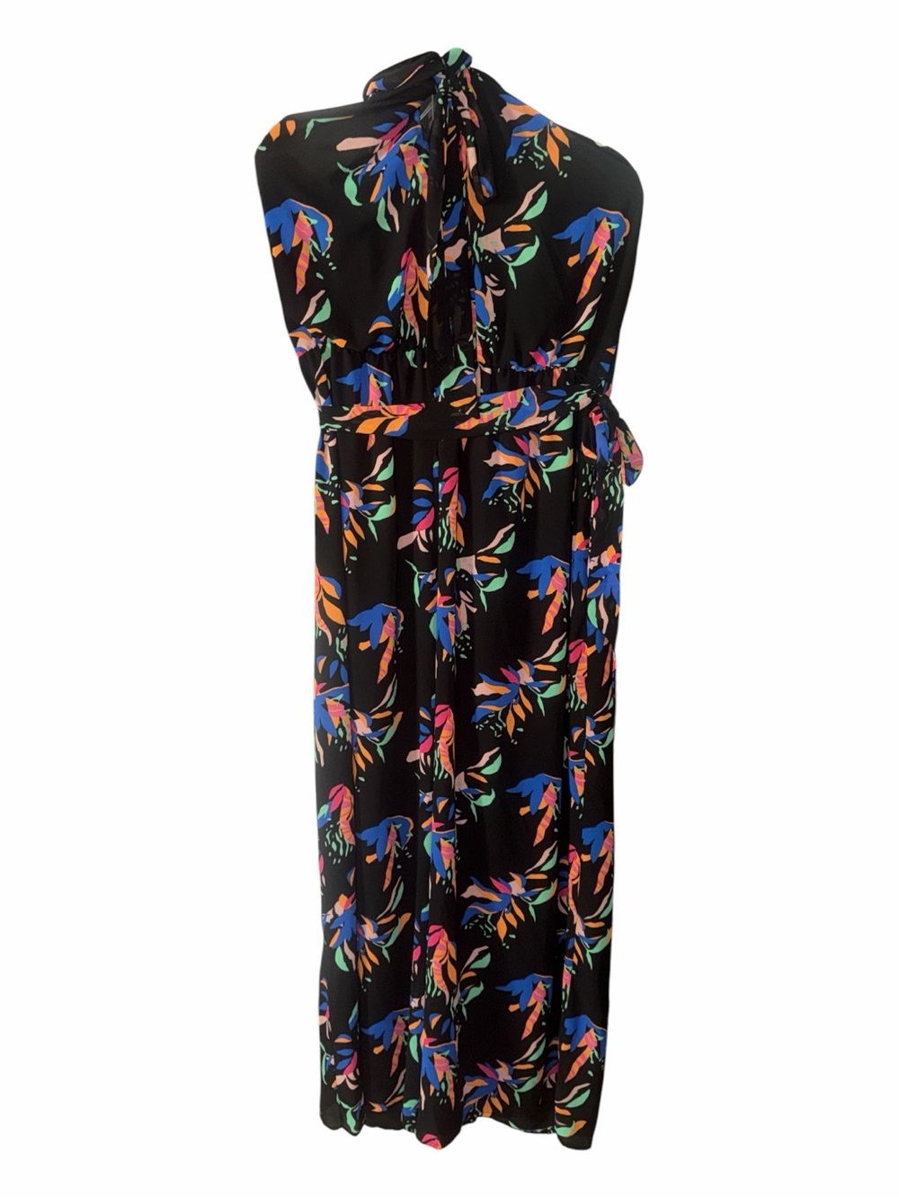 Nine West Halter-Neck Wide-Leg Jumpsuit w/Multicolor Leaf Print Size XXL NWOT - Picture 6 of 8